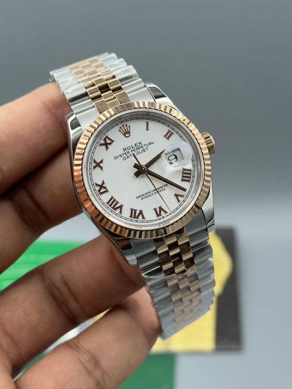 Datejust|36mm | Rose Twotone chain | silver case