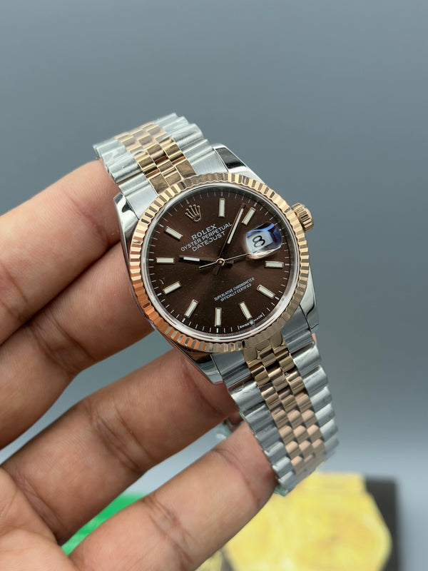 Datejust|36mm | Rose Twotone chain | silver case