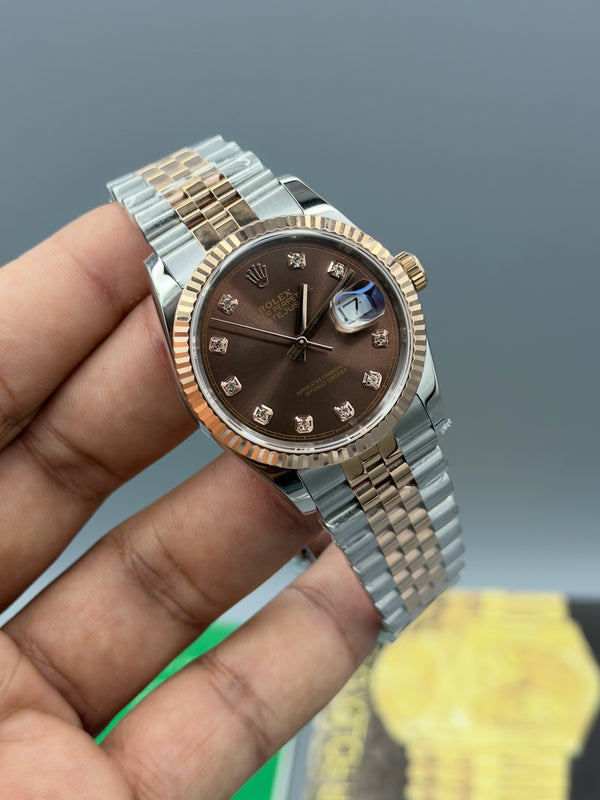 Datejust|36mm | Rose Twotone chain | silver case