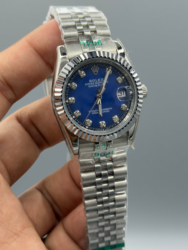 Datejust | 36mm | silver chain | dimond digit
