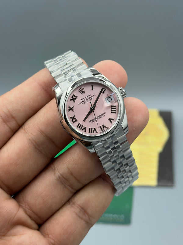 Datejust|31mm | silver chain | silver case |pink dail