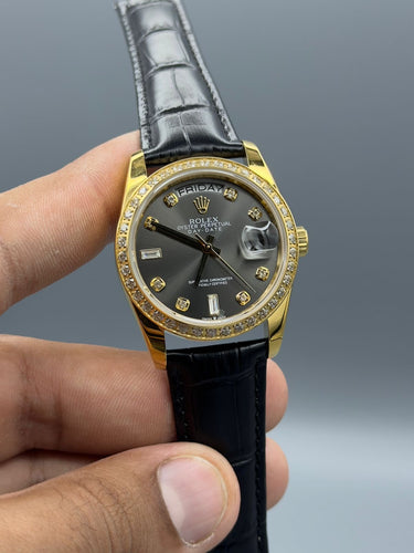 36 MM Day-Date | Golden Case | Black Strap