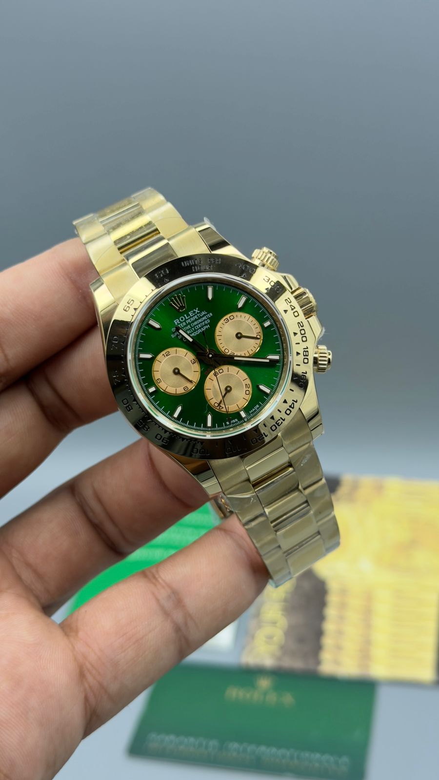 Daytona | Green dail |golden chain |Automatic