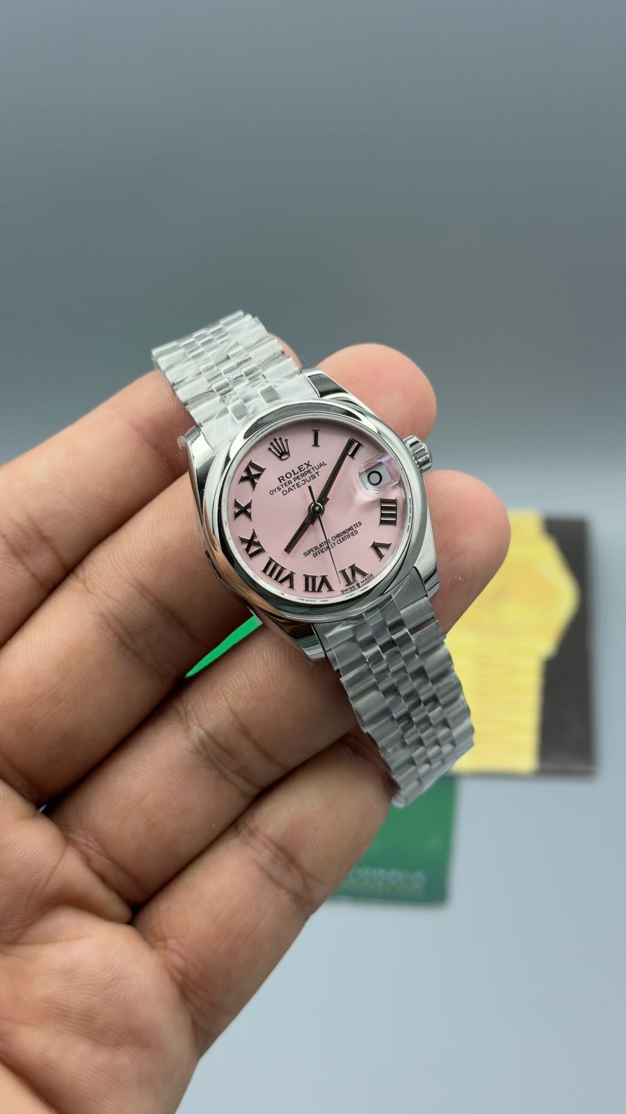 Datejust|31mm | silver chain | silver case |pink dail