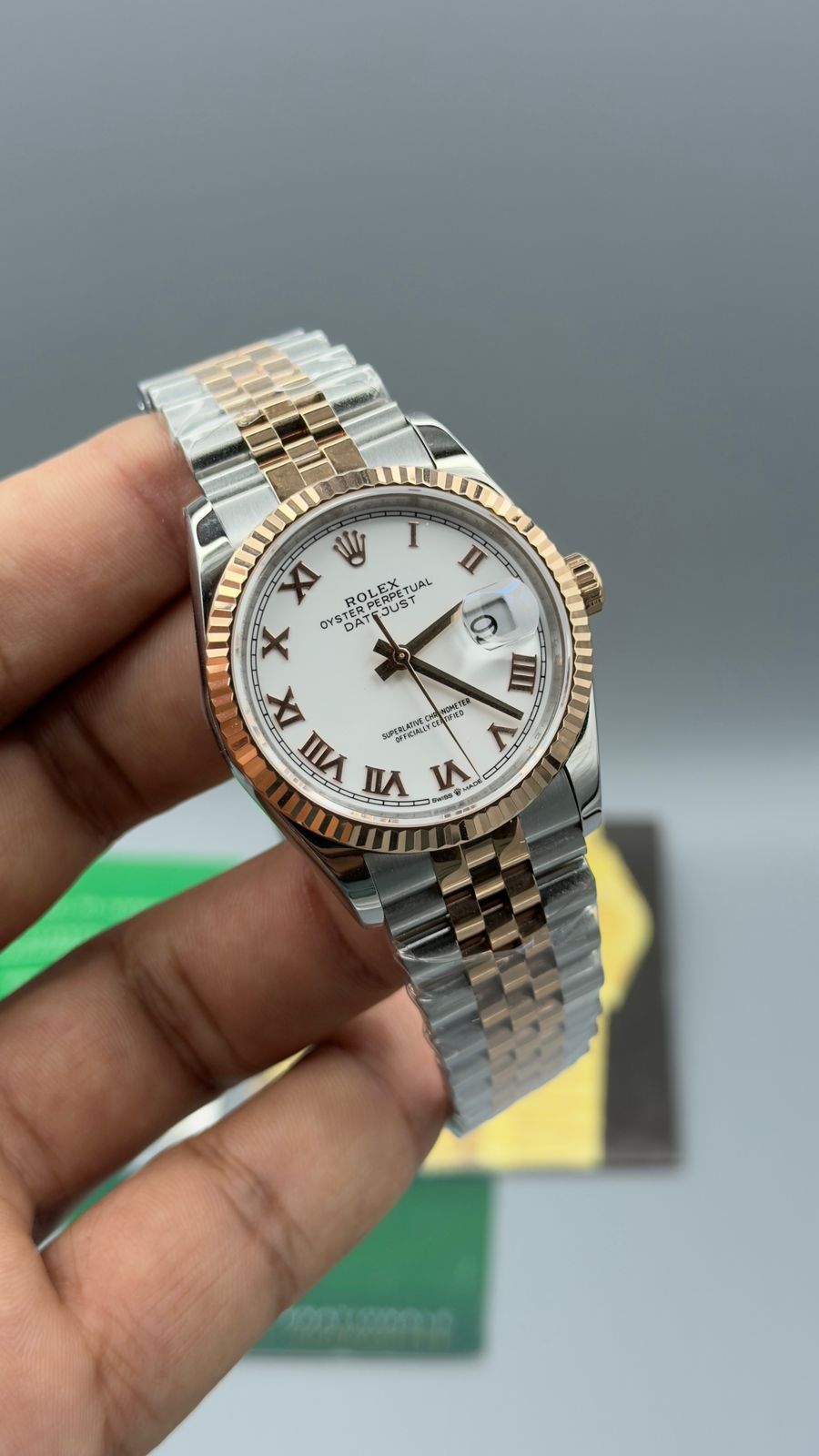 Datejust|36mm | Rose Twotone chain | silver case