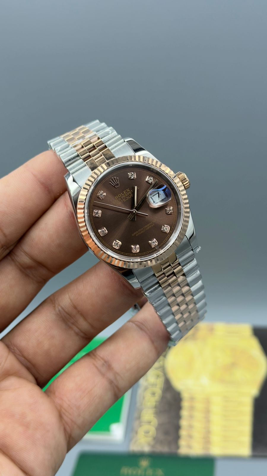 Datejust|36mm | Rose Twotone chain | silver case