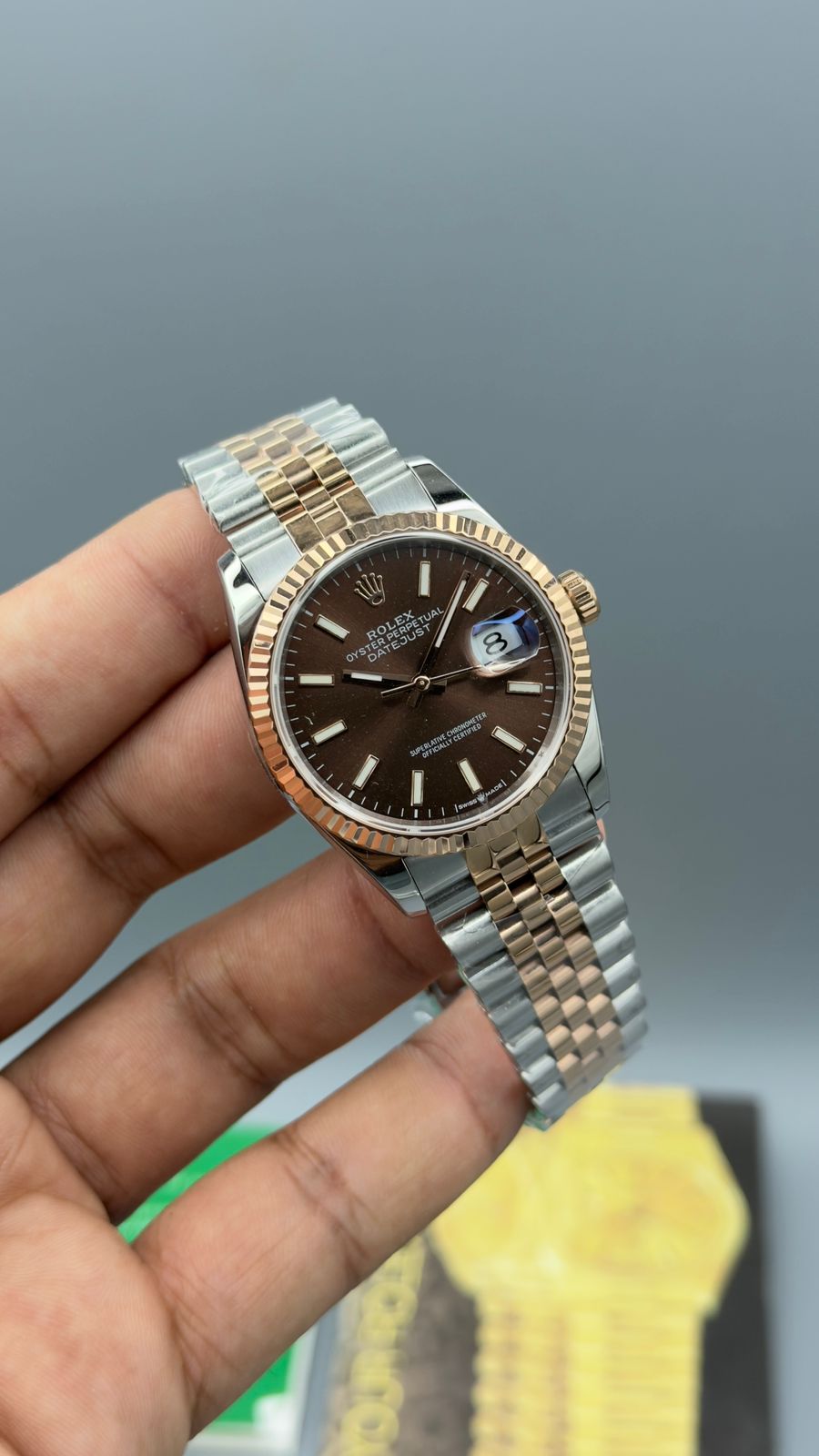 Datejust|36mm | Rose Twotone chain | silver case
