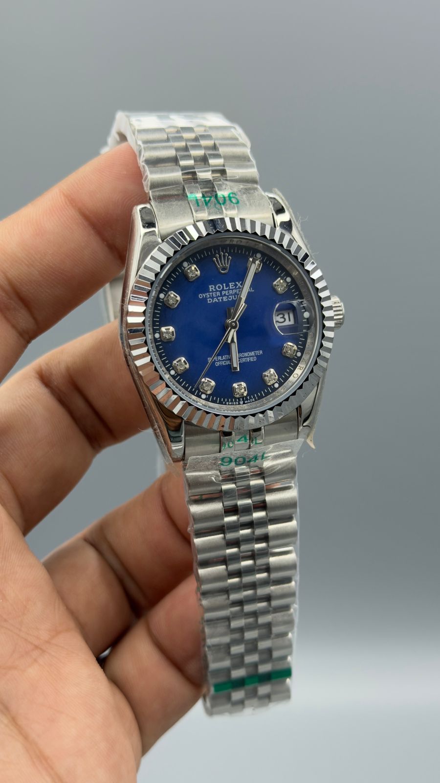 Datejust | 36mm | silver chain | dimond digit